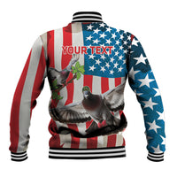 Personalized United States Pigeon Day Baseball Jacket Proud Of Our Heroes Grunge Style - Wonder Print Shop