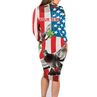 Personalized United States Pigeon Day Family Matching Long Sleeve Bodycon Dress and Hawaiian Shirt Proud Of Our Heroes Grunge Style - Wonder Print Shop