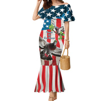 Personalized United States Pigeon Day Family Matching Mermaid Dress and Hawaiian Shirt Proud Of Our Heroes Grunge Style - Wonder Print Shop