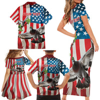 Personalized United States Pigeon Day Family Matching Short Sleeve Bodycon Dress and Hawaiian Shirt Proud Of Our Heroes Grunge Style - Wonder Print Shop