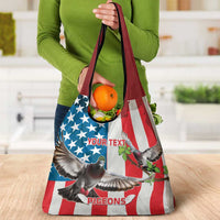 Personalized United States Pigeon Day Grocery Bag Proud Of Our Heroes Grunge Style