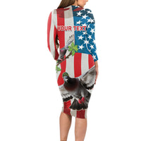 Personalized United States Pigeon Day Long Sleeve Bodycon Dress Proud Of Our Heroes Grunge Style - Wonder Print Shop