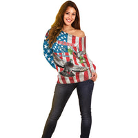 Personalized United States Pigeon Day Off Shoulder Sweater Proud Of Our Heroes Grunge Style - Wonder Print Shop