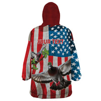 Personalized United States Pigeon Day Wearable Blanket Hoodie Proud Of Our Heroes Grunge Style - Wonder Print Shop