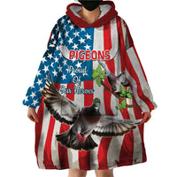 Personalized United States Pigeon Day Wearable Blanket Hoodie Proud Of Our Heroes Grunge Style - Wonder Print Shop