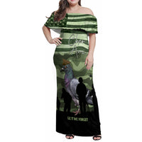 Personalized USA Cher Ami Family Matching Off Shoulder Maxi Dress and Hawaiian Shirt Lest We Forget Pigeon Hero - Wonder Print Shop