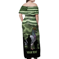 Personalized USA Cher Ami Family Matching Off Shoulder Maxi Dress and Hawaiian Shirt Lest We Forget Pigeon Hero - Wonder Print Shop