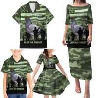 Personalized USA Cher Ami Family Matching Puletasi and Hawaiian Shirt Lest We Forget Pigeon Hero - Wonder Print Shop
