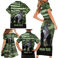 Personalized USA Cher Ami Family Matching Short Sleeve Bodycon Dress and Hawaiian Shirt Lest We Forget Pigeon Hero - Wonder Print Shop