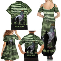 Personalized USA Cher Ami Family Matching Summer Maxi Dress and Hawaiian Shirt Lest We Forget Pigeon Hero - Wonder Print Shop