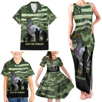 Personalized USA Cher Ami Family Matching Tank Maxi Dress and Hawaiian Shirt Lest We Forget Pigeon Hero - Wonder Print Shop