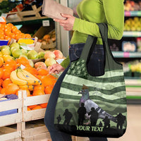 Personalized USA Cher Ami Grocery Bag Lest We Forget Pigeon Hero