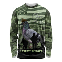 Personalized USA Cher Ami Long Sleeve Shirt Lest We Forget Pigeon Hero - Wonder Print Shop