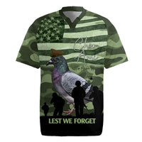 Personalized USA Cher Ami Rugby Jersey Lest We Forget Pigeon Hero - Wonder Print Shop