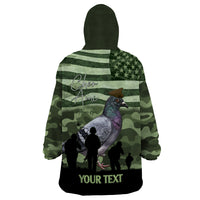 Personalized USA Cher Ami Wearable Blanket Hoodie Lest We Forget Pigeon Hero - Wonder Print Shop