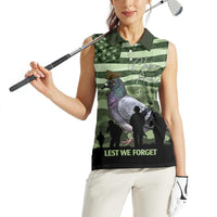 Personalized USA Cher Ami Women Sleeveless Polo Shirt Lest We Forget Pigeon Hero - Wonder Print Shop