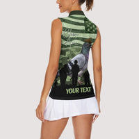Personalized USA Cher Ami Women Sleeveless Polo Shirt Lest We Forget Pigeon Hero - Wonder Print Shop