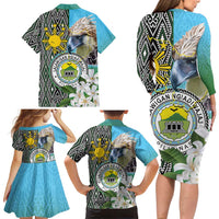 Cotabato Philippines Province Family Matching Long Sleeve Bodycon Dress and Hawaiian Shirt Filipino Eagle Sampaguita Tinalak Pattern