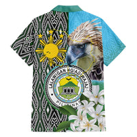 Cotabato Philippines Province Family Matching Off Shoulder Short Dress and Hawaiian Shirt Filipino Eagle Sampaguita Tinalak Pattern