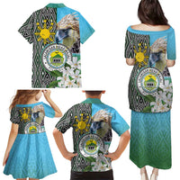 Cotabato Philippines Province Family Matching Puletasi and Hawaiian Shirt Filipino Eagle Sampaguita Tinalak Pattern