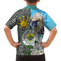 Cotabato Philippines Province Kid Hawaiian Shirt Filipino Eagle Sampaguita Tinalak Pattern