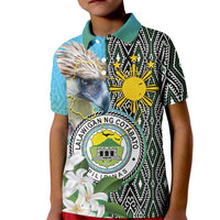 Cotabato Philippines Province Kid Polo Shirt Filipino Eagle Sampaguita Tinalak Pattern