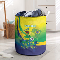 Brazil Football 2026 Custom Laundry Basket Come On Selecao Brasil Parrot Mascot