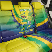 Brazil Football 2026 Custom Back Car Seat Cover Come On Selecao Brasil Parrot Mascot