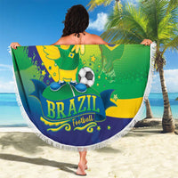 Brazil Football 2026 Custom Beach Blanket Come On Selecao Brasil Parrot Mascot