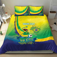 Brazil Football 2026 Custom Bedding Set Come On Selecao Brasil Parrot Mascot