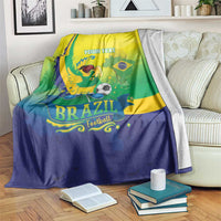Brazil Football 2026 Custom Blanket Come On Selecao Brasil Parrot Mascot