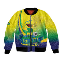Brazil Football 2026 Custom Bomber Jacket Come On Selecao Brasil Parrot Mascot