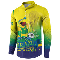 Brazil Football 2026 Custom Button Sweatshirt Come On Selecao Brasil Parrot Mascot