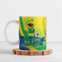 Brazil Football 2026 Custom Ceramic Mug Come On Selecao Brasil Parrot Mascot