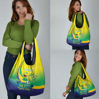 Brazil Football 2026 Custom Grocery Bag Come On Selecao Brasil Parrot Mascot