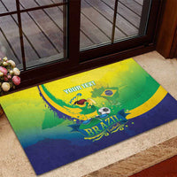 Brazil Football 2026 Custom Rubber Doormat Come On Selecao Brasil Parrot Mascot