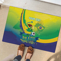Brazil Football 2026 Custom Rubber Doormat Come On Selecao Brasil Parrot Mascot