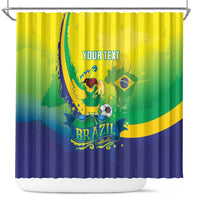 Brazil Football 2026 Custom Shower Curtain Come On Selecao Brasil Parrot Mascot