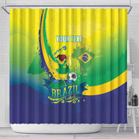 Brazil Football 2026 Custom Shower Curtain Come On Selecao Brasil Parrot Mascot