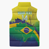 Brazil Football 2026 Custom Sleeveless Puffer Jacket Come On Selecao Brasil Parrot Mascot