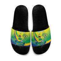 Brazil Football 2026 Custom Slide Sandals Come On Selecao Brasil Parrot Mascot