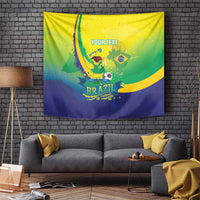 Brazil Football 2026 Custom Tapestry Come On Selecao Brasil Parrot Mascot