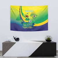 Brazil Football 2026 Custom Tapestry Come On Selecao Brasil Parrot Mascot