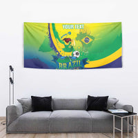 Brazil Football 2026 Custom Tapestry Come On Selecao Brasil Parrot Mascot