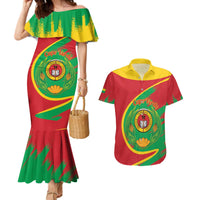 Cape Verde 1975-1992 Couples Matching Mermaid Dress and Hawaiian Shirt Coat Of Arms Grunge Style