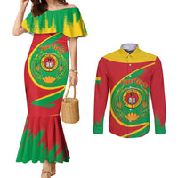 Cape Verde 1975-1992 Couples Matching Mermaid Dress and Long Sleeve Button Shirt Coat Of Arms Grunge Style