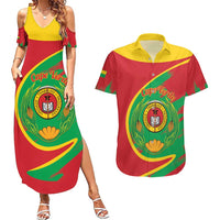 Cape Verde 1975-1992 Couples Matching Summer Maxi Dress and Hawaiian Shirt Coat Of Arms Grunge Style