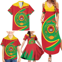 Cape Verde 1975-1992 Family Matching Summer Maxi Dress and Hawaiian Shirt Coat Of Arms Grunge Style