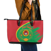 Cape Verde 1975-1992 Leather Tote Bag Coat Of Arms Grunge Style