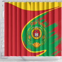 Cape Verde 1975-1992 Shower Curtain Coat Of Arms Grunge Style
